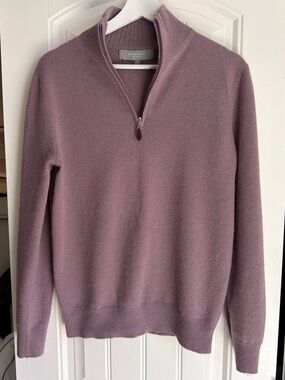 Neiman Marcus Men's Lavender Half-Zip Sweater
